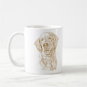 Gouden Retriever Hond Gepersonaliseerde Hand Drawi Koffiemok (Links)