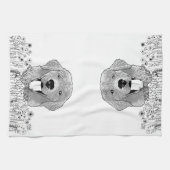 Gouden Retriever Hond Gepersonaliseerde Hand Drawi Theedoek (Horizontaal)