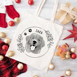 Gouden Retriever Hond Gepersonaliseerde Hand Drawi Tote Bag