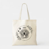 Gouden Retriever Hond Gepersonaliseerde Hand Drawi Tote Bag (Achterkant)