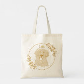 Gouden Retriever Hond Gepersonaliseerde Hand Drawi Tote Bag (Achterkant)