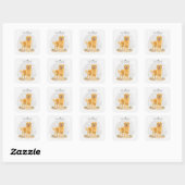Gouden Retriever Hond  Gepersonaliseerde Naam Vierkante Sticker (Vel)