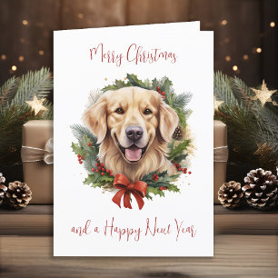 Gouden Retriever Hond Gepersonaliseerde Vrolijke K Feestdagen Kaart