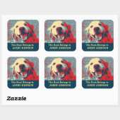 Gouden Retriever Hond Gestileerde Aangepaste Boekp Vierkante Sticker (Vel)