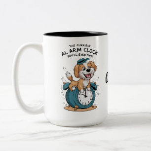 Gouden Retriever Hond Grappige Wekker Tweekleurige Koffiemok