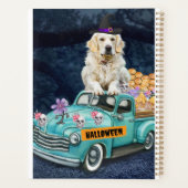 Gouden Retriever Hond Halloween Truck Schrik Nacht Planner (Achterkant)