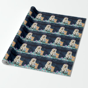 Gouden Retriever Hond Halloween Vrachtwagen Schrik Cadeaupapier