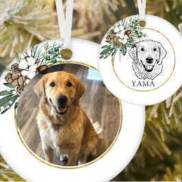 Gouden Retriever Hond Hand Tekening Gepersonalisee Keramisch Ornament