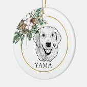 Gouden Retriever Hond Hand Tekening Gepersonalisee Keramisch Ornament (Links)