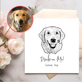Gouden Retriever Hond Hand Tekening Gepersonalisee Servet