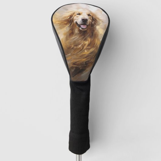 Gouden Retriever Hond in de wind 001 - Yacobsen De Golfheadcover (Voorkant)