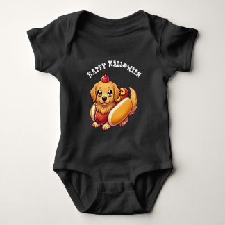Gouden Retriever-hond in Hotdog-Halloween-kostuum Romper