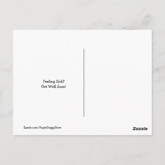 Gouden Retriever Hond in Pyjama's Beterschap Briefkaart (Achterkant)