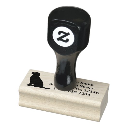 Gouden Retriever Hond in Silhouet Custom Rubberstempel (Stempel)