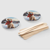 Gouden Retriever Hond in Sneeuw Kerstmis Handwaaier (Niet-gemonteerd)