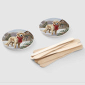 Gouden Retriever Hond in Sneeuw Kerstmis Handwaaier (Niet-gemonteerd)