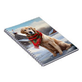 Gouden Retriever Hond in Sneeuw Kerstmis Notitieboek (Rechterzijde)