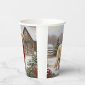 Gouden Retriever Hond in Sneeuw Kerstmis Papieren Bekers (Links)