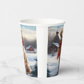 Gouden Retriever Hond in Sneeuw Kerstmis Papieren Bekers (Rechts)