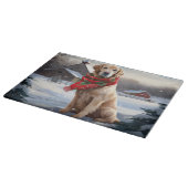 Gouden Retriever Hond in Sneeuw Kerstmis Snijplank (Hoek)