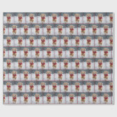 Gouden Retriever Hond In Sneeuwvlokken Cadeaupapier (Vlak)