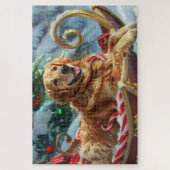 Gouden Retriever Hond Kerst Feestelijk Legpuzzel (Verticaal)