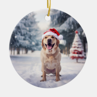 Gouden Retriever Hond Kerst Keepsake Keramisch Ornament