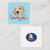 Gouden Retriever Hond Kerst Platte Wenskaart Notitiekaartje (Voorkant / Achterkant)