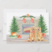 Gouden Retriever Hond Kerst Schouw Feestdagenkaart (Voorkant)
