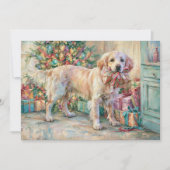 Gouden Retriever-hond Kerstdagcadeaus presenteert Feestdagenkaart (Voorkant)
