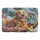 Gouden Retriever Hond Kerstfeest Badmat (Voorkant)