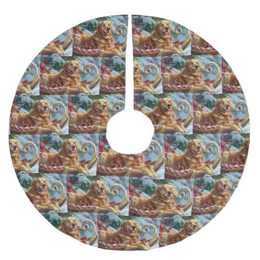 Gouden Retriever Hond Kerstfeest Kerstboom Rok (Voorkant)