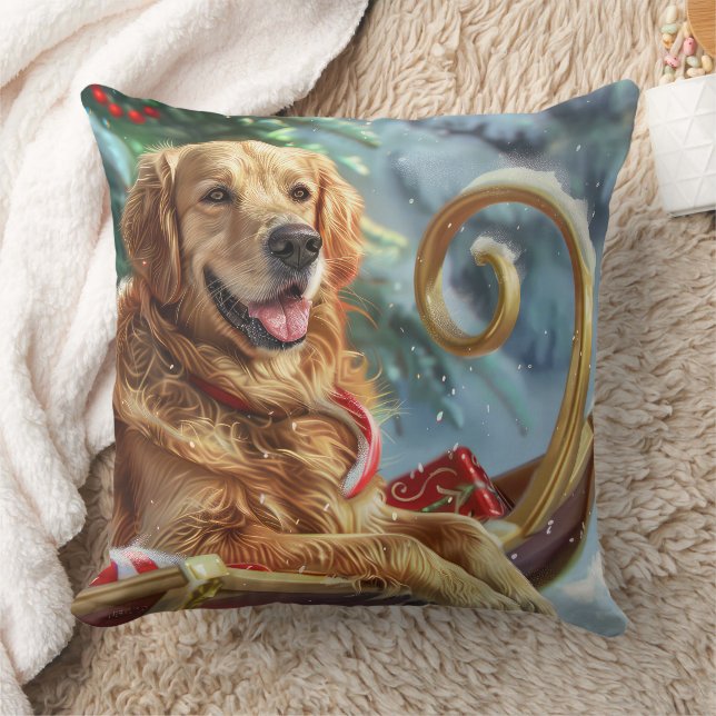 Gouden Retriever Hond Kerstfeest Kussen (Deken)