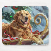 Gouden Retriever Hond Kerstfeest Muismat (Voorkant)