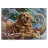Gouden Retriever Hond Kerstfeest Snijplank (Voorkant)