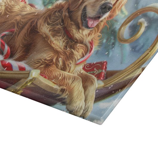 Gouden Retriever Hond Kerstfeest Snijplank (Hoek)