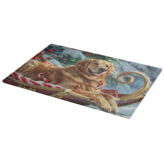 Gouden Retriever Hond Kerstfeest Snijplank (Hoek)