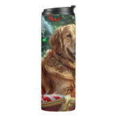 Gouden Retriever Hond Kerstfeest Thermosbeker (Gedraaid links)