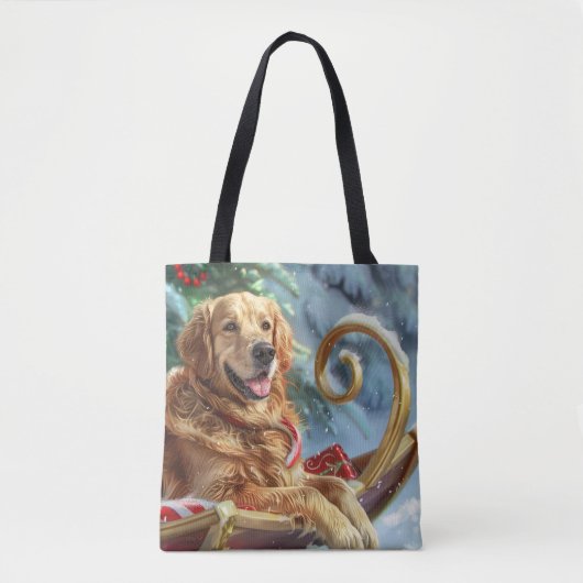 Gouden Retriever Hond Kerstfeest Tote Bag (Voorkant)