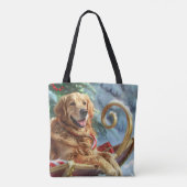Gouden Retriever Hond Kerstfeest Tote Bag (Achterkant)