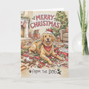 Gouden Retriever Hond Kerstkaart Kaart