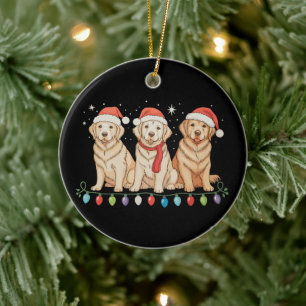 Gouden Retriever Hond Kerstmis Sinterklaas Kerst L Keramisch Ornament