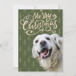 Gouden Retriever Hond Lachend Prettig Kerstfeest Feestdagenkaart