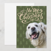 Gouden Retriever Hond Lachend Prettig Kerstfeest Feestdagenkaart (Voorkant / Achterkant)
