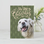 Gouden Retriever Hond Lachend Prettig Kerstfeest Feestdagenkaart (Staand voorkant)