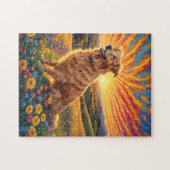 Gouden Retriever hond Legpuzzel (Horizontaal)
