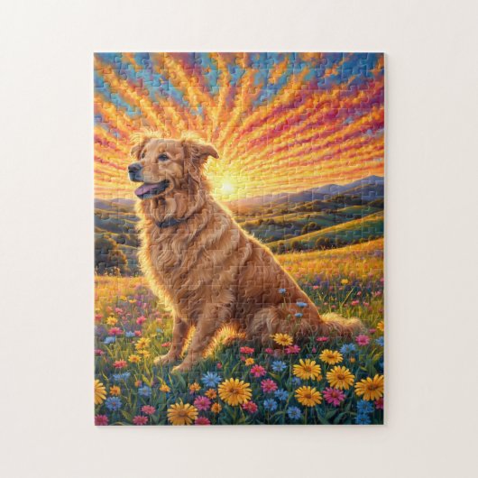 Gouden Retriever hond Legpuzzel (Verticaal)