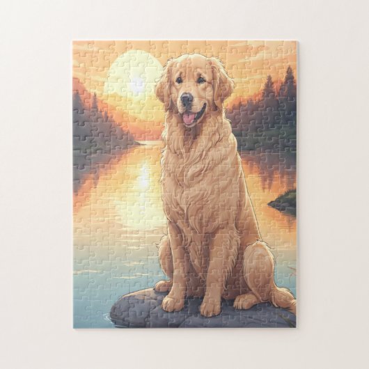 Gouden Retriever hond Legpuzzel (Verticaal)