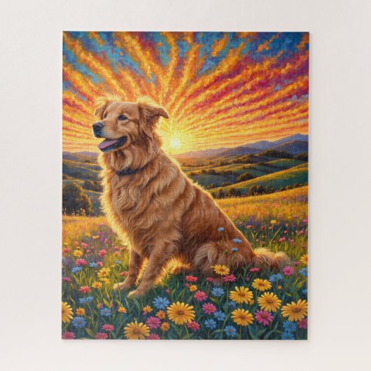 Gouden Retriever hond Legpuzzel (Verticaal)