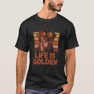 Gouden Retriever Hond Leven is Gouden Retro Vintag T-shirt